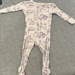 Old Navy Kids One Piece with Cat Print in Purple and Cream